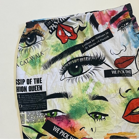 vintage newspaper print Y2K mini skirt - Picture 14 of 15